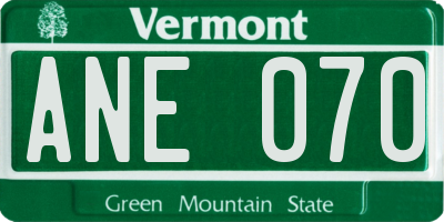VT license plate ANE070