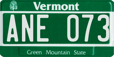 VT license plate ANE073