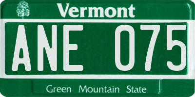 VT license plate ANE075