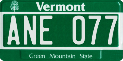 VT license plate ANE077