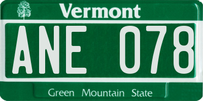 VT license plate ANE078