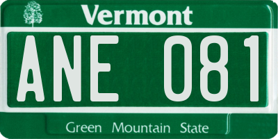 VT license plate ANE081