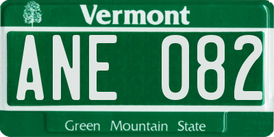 VT license plate ANE082