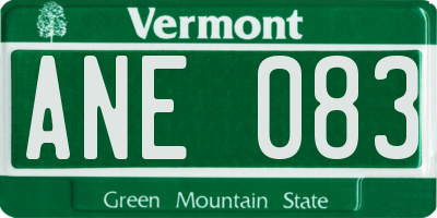 VT license plate ANE083