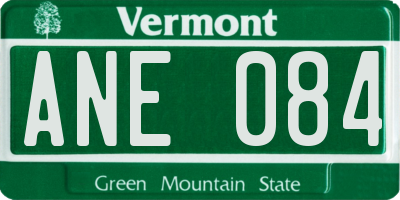 VT license plate ANE084