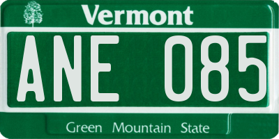 VT license plate ANE085