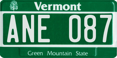 VT license plate ANE087