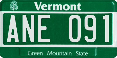 VT license plate ANE091