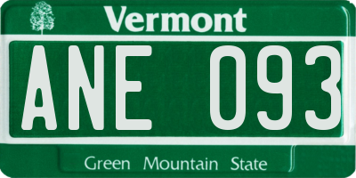 VT license plate ANE093