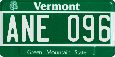 VT license plate ANE096