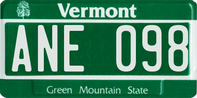 VT license plate ANE098