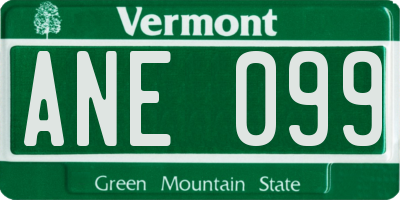 VT license plate ANE099