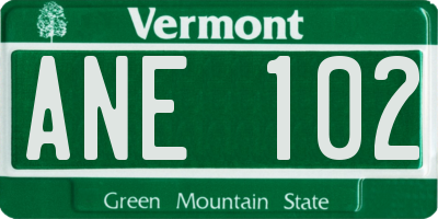 VT license plate ANE102