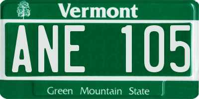 VT license plate ANE105
