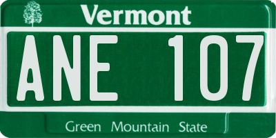 VT license plate ANE107