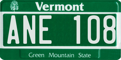 VT license plate ANE108