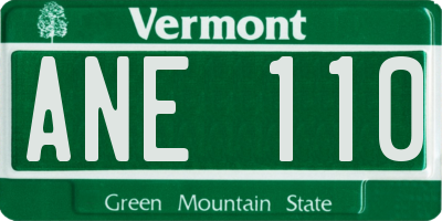 VT license plate ANE110