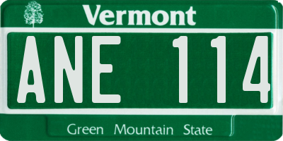 VT license plate ANE114