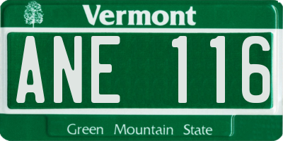 VT license plate ANE116