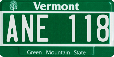 VT license plate ANE118