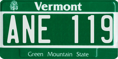 VT license plate ANE119