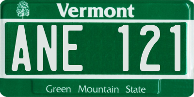 VT license plate ANE121
