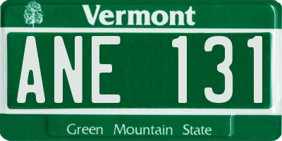 VT license plate ANE131
