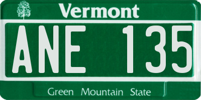 VT license plate ANE135