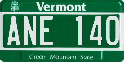 VT license plate ANE140