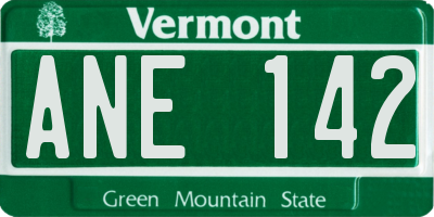 VT license plate ANE142