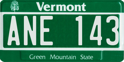 VT license plate ANE143