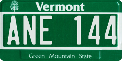 VT license plate ANE144