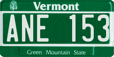 VT license plate ANE153