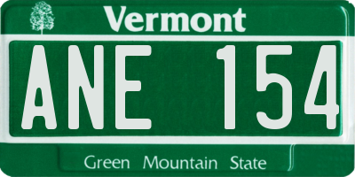 VT license plate ANE154
