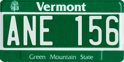 VT license plate ANE156