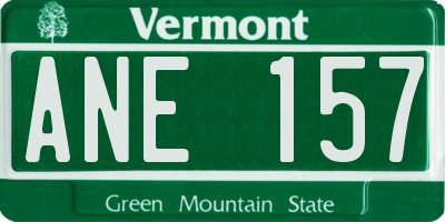 VT license plate ANE157