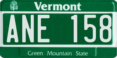 VT license plate ANE158