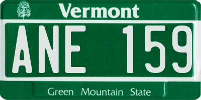 VT license plate ANE159