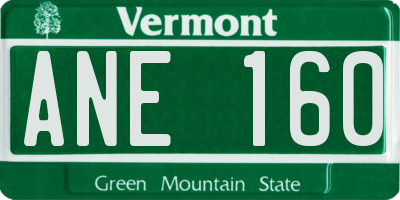 VT license plate ANE160