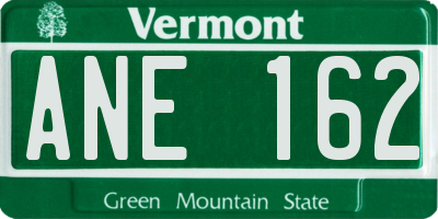 VT license plate ANE162