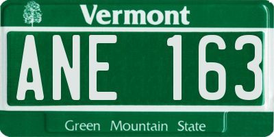 VT license plate ANE163