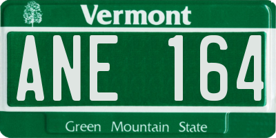 VT license plate ANE164