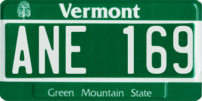 VT license plate ANE169