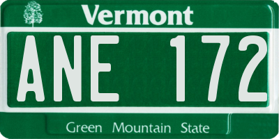 VT license plate ANE172