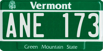 VT license plate ANE173
