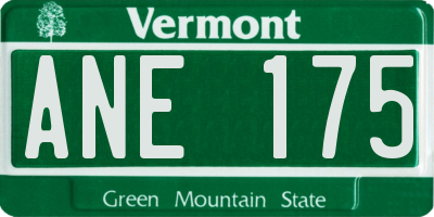 VT license plate ANE175