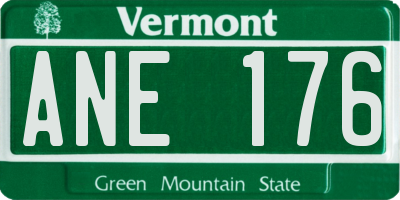 VT license plate ANE176