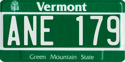 VT license plate ANE179