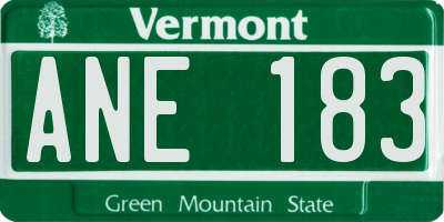 VT license plate ANE183