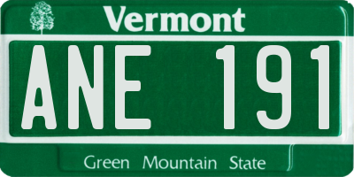 VT license plate ANE191